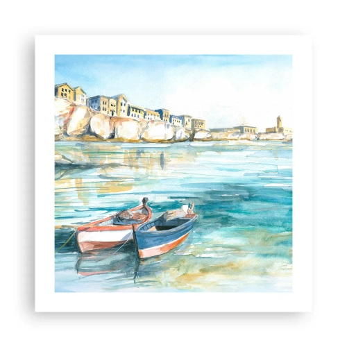 Poszter - Tájkép azúrkéken - 50x50 cm