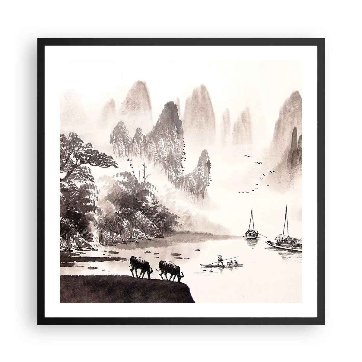 Poszter fehér keretben - Kelet egzotikus hétköznapjai - 60x60 cm