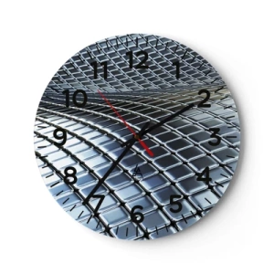 Falióra, Óra - Fémes ezüst hullám - 30x30 cm