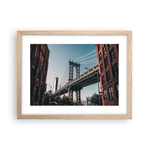 Poszter világos tölgy keretben - A város hullámai fölött - 40x30 cm