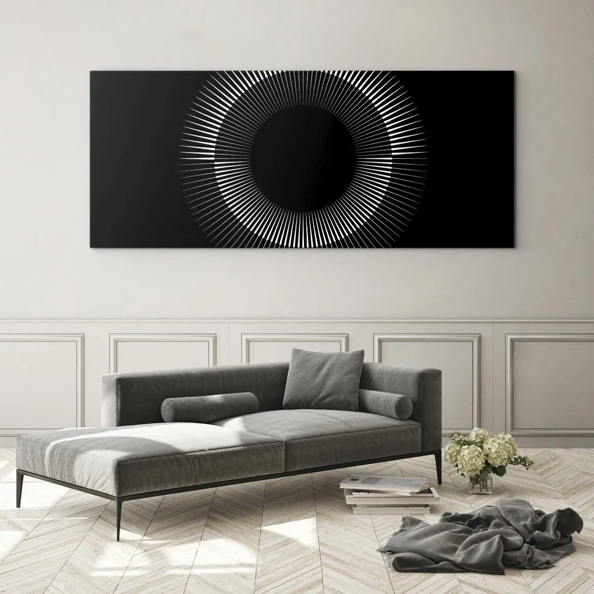 Üveg kép - Fekete Nap - 140x50 cm