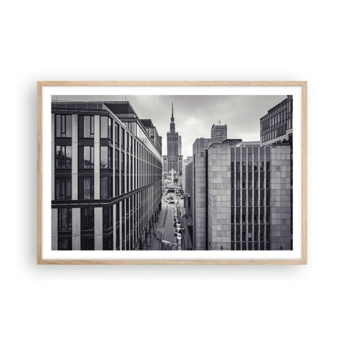 Poszter világos tölgy keretben - Varsói völgy - 91x61 cm