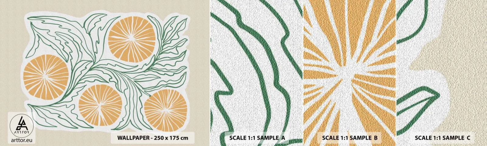 Fotótapéta Minta Standard Eco - Etnikus egy csipet absztrakcióval - Boho, Citrom, Minimalizmus - 100x30 cm