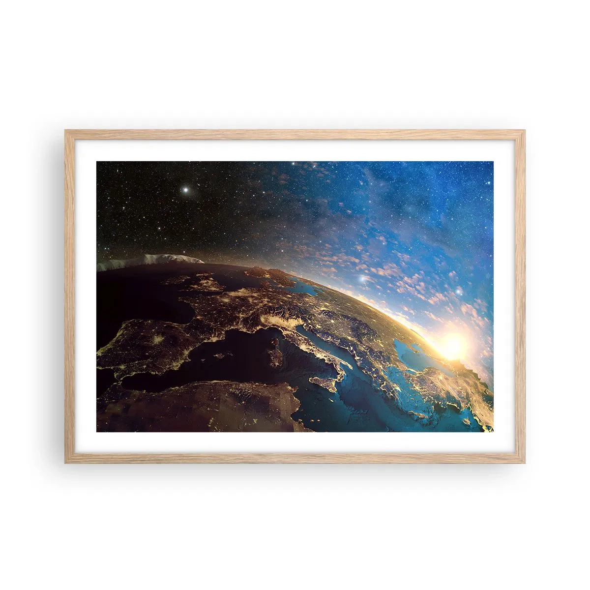 Poszter világos tölgy keretben - Tekintsünk magunkra távolról - 70x50 cm