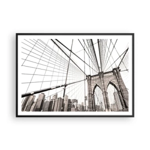 Poszter fehér keretben - New York-i katedrális - 100x70 cm