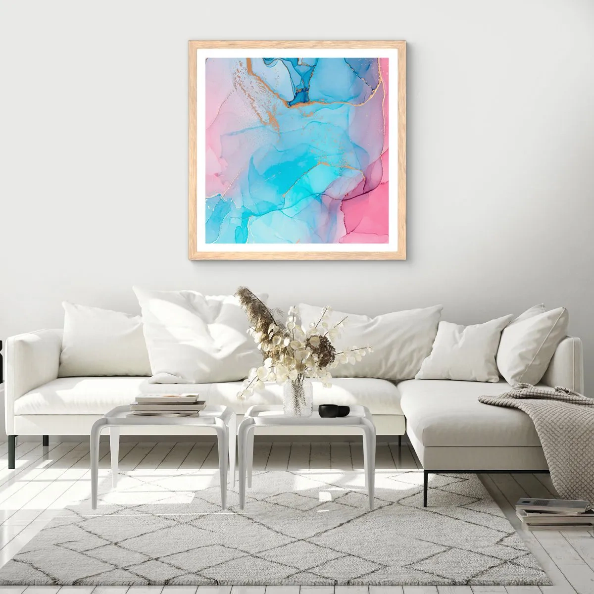 Poszter világos tölgy keretben - Találkozás és átjutás - 60x60 cm