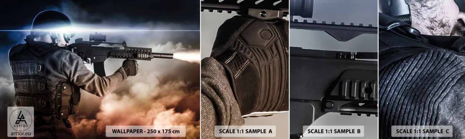 Fotótapéta Minta Standard Eco - Egyszerűen egy hős - Katonai, Fegyver, Katona - 100x30 cm