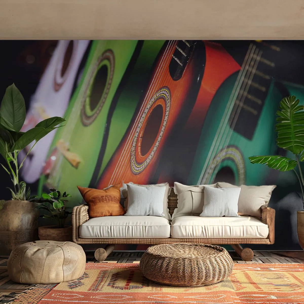 Fotótapéta Premium Sand - A gitárnak sok színe van - Zene, Gitár, Hangszer - 100x70 cm