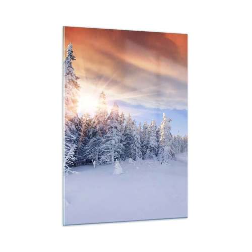 Üveg kép - A természet havas látványa - 50x70 cm