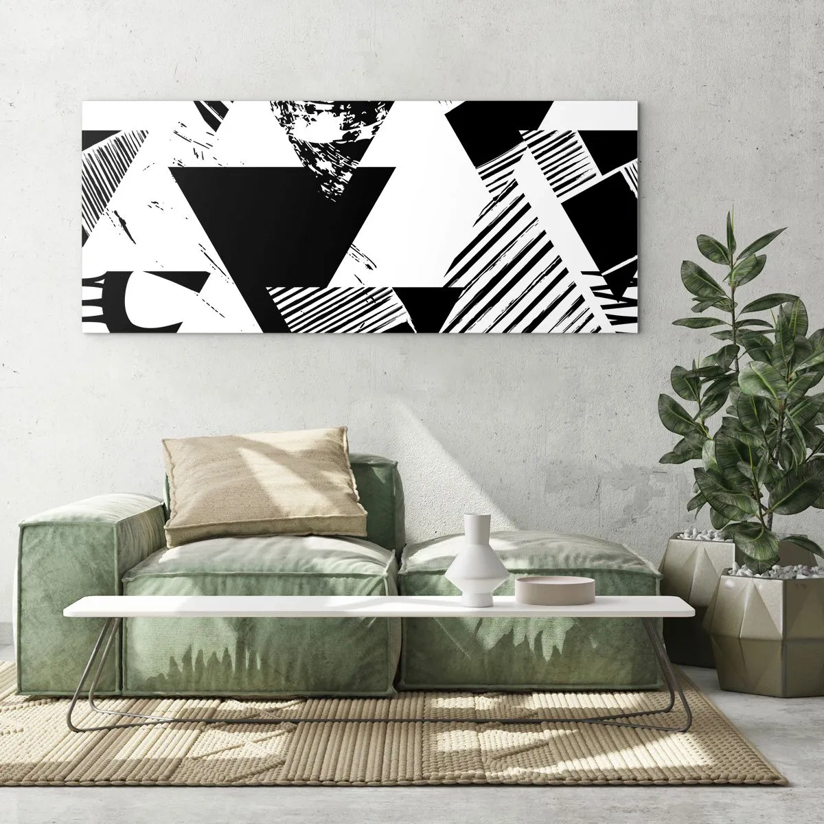 Üveg kép - Háromszögek esője - 120x50 cm