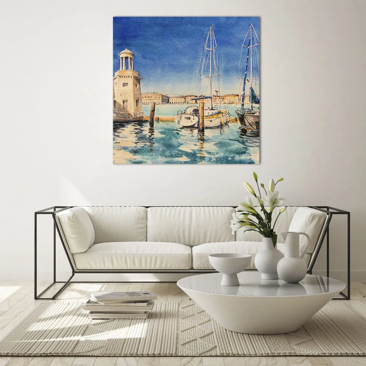 Üveg kép - Napos lagúna - 60x60 cm