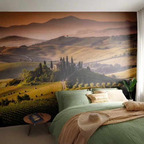 Öntapadós Fotótapéta Deluxe Sticker - Arcadia - a toszkáni táj - Tájkép, Toszkána, Szőlőültetvények - 200x140 cm
