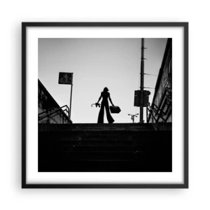 Poszter fehér keretben - Városi vándorlás - 50x50 cm