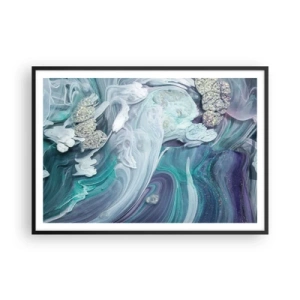 Poszter fehér keretben - Kék áramlatok - 100x70 cm