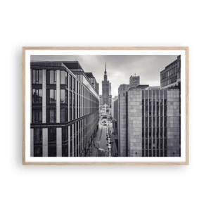 Poszter világos tölgy keretben - Varsói völgy - 100x70 cm