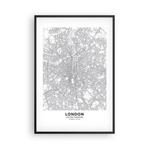 Poszter fehér keretben - A londoni labirintus térképe - 61x91 cm