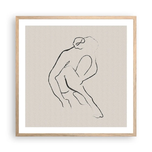 Poszter világos tölgy keretben - Intim vázlat - 60x60 cm