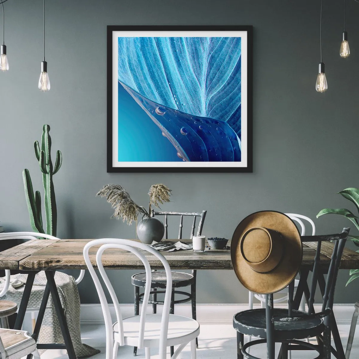 Poszter fehér keretben - A kék rejtett cseppjei - 40x40 cm