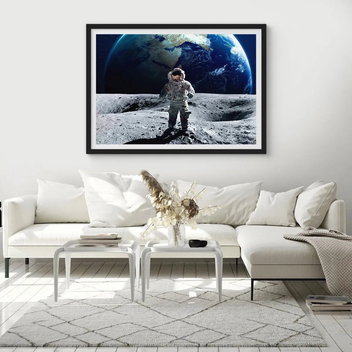 Poszter fehér keretben - Üdvözlet a Holdról - 70x50 cm