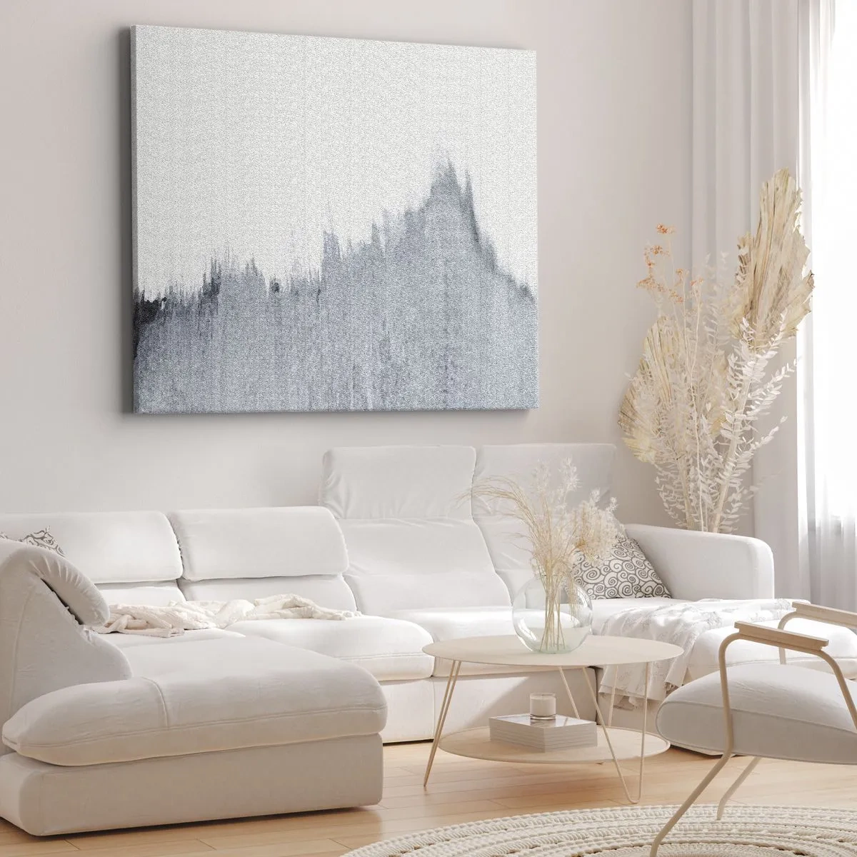 Vászonkép - Absztrakt szürke kompozíció minimalista stílusban - 70x50cm - Titokzatos felvétel - Modern fali dekoráció nappalihoz és hálószobához ARTTOR