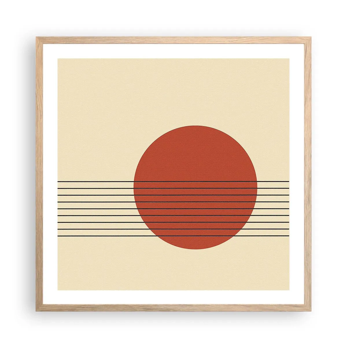 Poszter világos tölgy keretben - Körbe és tovább - 60x60 cm