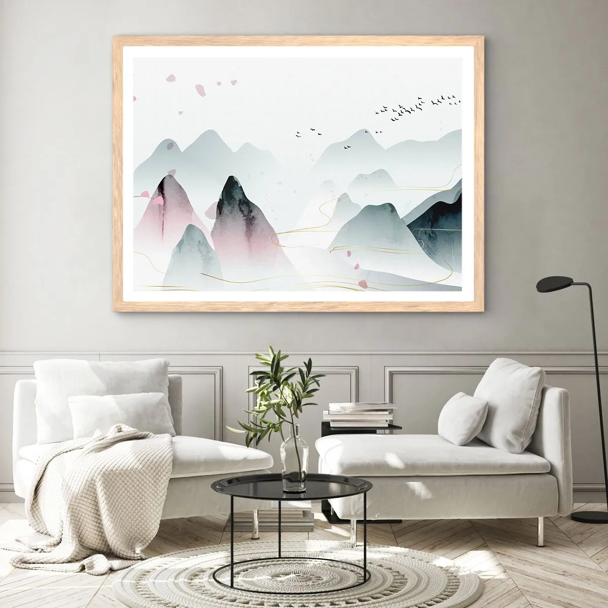 Poszter világos tölgy keretben - A csúcsok fölött - 100x70 cm