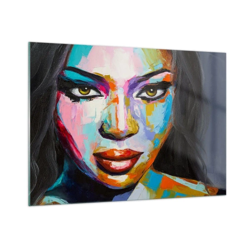 Üveg kép - Lehetetlen levenni a tekintetet - 100x70 cm
