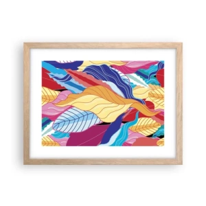 Poszter világos tölgy keretben - Színes rendetlenség - 40x30 cm