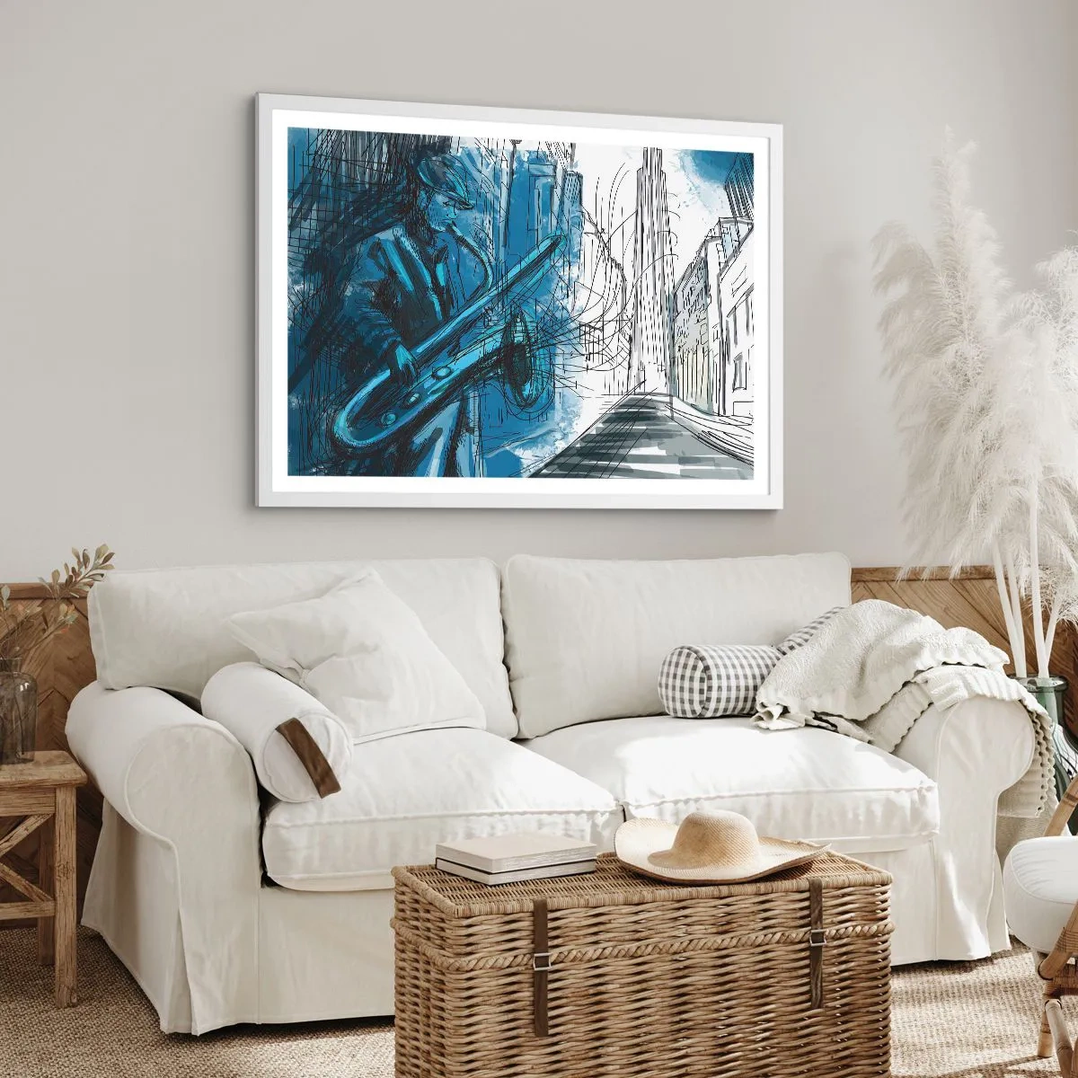 Poszter fekete keretben - Városi rapszódia - 91x61 cm