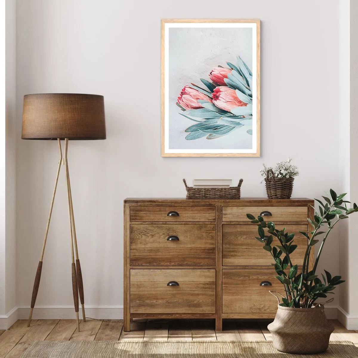 Poszter világos tölgy keretben - Szégyellve saját szépségüket - 70x100 cm