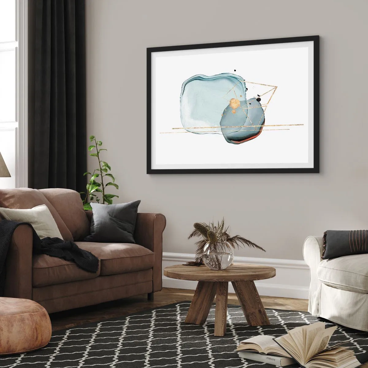 Poszter fehér keretben - Cseppek tanulmánya - 91x61 cm