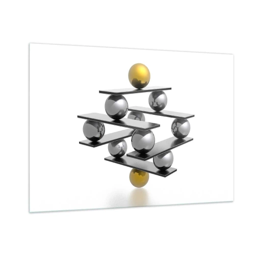 Üveg kép - Arany-ezüst egyensúly - 100x70 cm