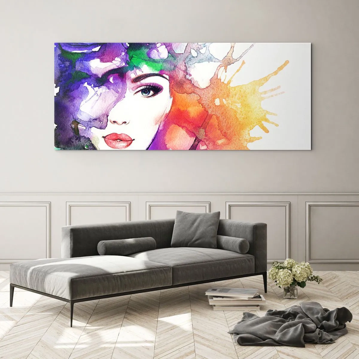 Üveg kép - Fejjel a felhőkben - 160x50 cm