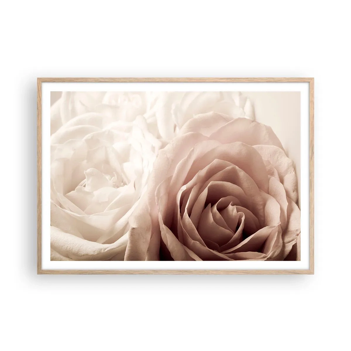 Poszter világos tölgy keretben - Egy rózsa szívében - 100x70 cm
