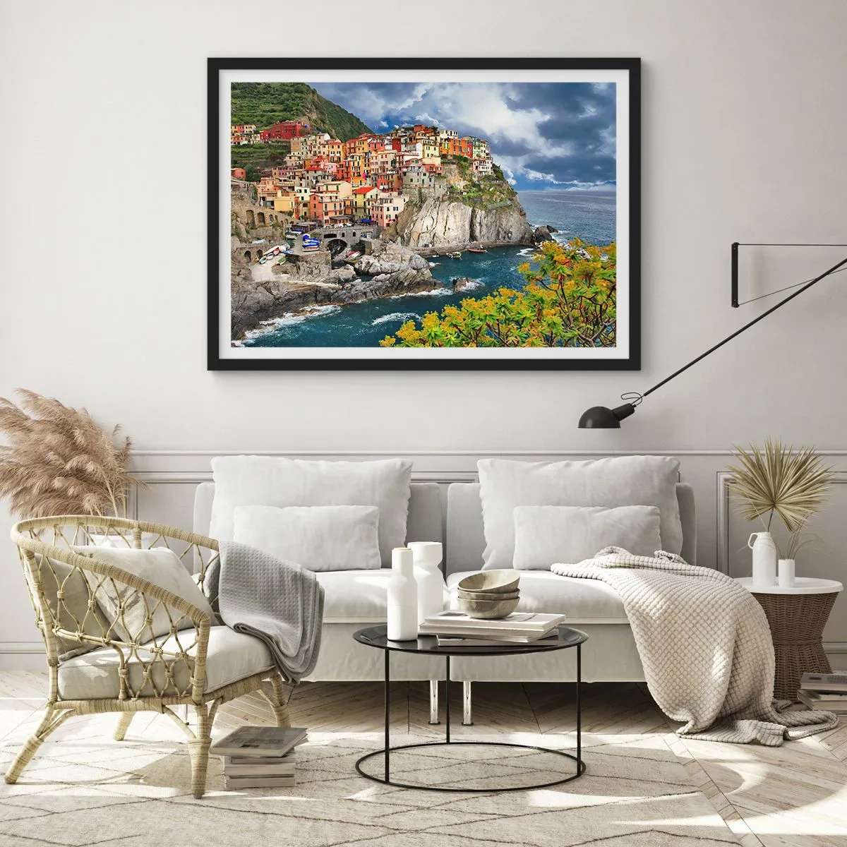 Poszter fehér keretben - Egy csoport a sziklákra simulva - 100x70 cm