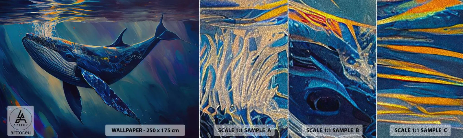 Fotótapéta Minta Premium Sand - Üdvözöllek a világomban - Bálna, óceán, viz alatti - 100x30 cm