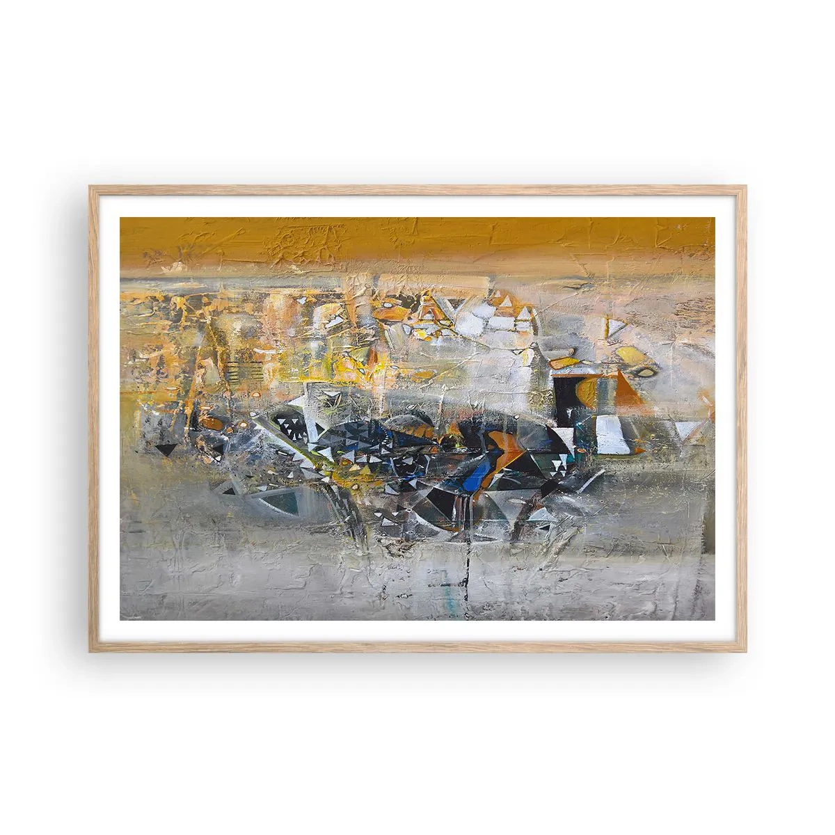 Poszter világos tölgy keretben - Minden rendben lesz - 100x70 cm