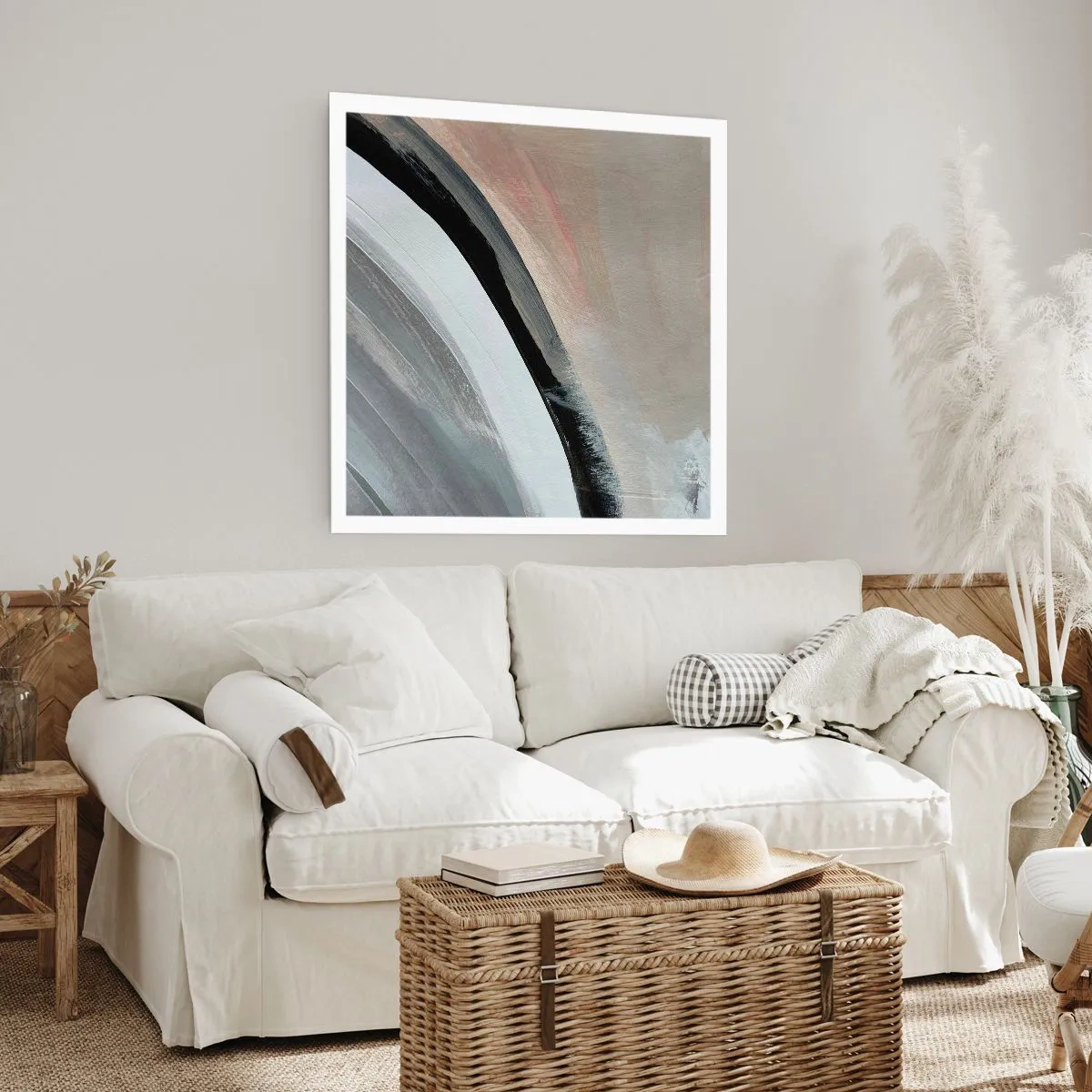 Poszter - Kompozíció: a fekete és szürke íve - 60x60 cm