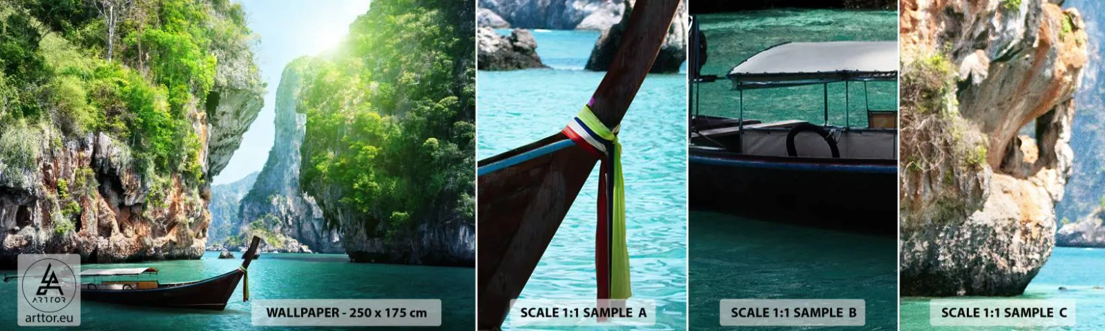 Fotótapéta Minta Öntapadós Deluxe Sticker - Meghívás egy egzotikus utazásra - Tájkép, Thaiföld, Tenger - 100x30 cm