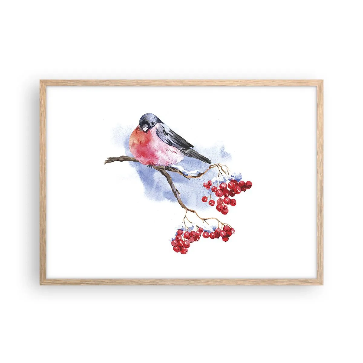 Poszter világos tölgy keretben - Téli színben - 70x50 cm