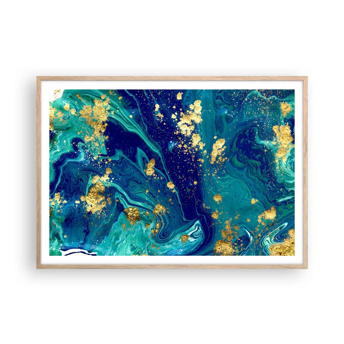 Poszter világos tölgy keretben - Nap pelyhek - 100x70 cm