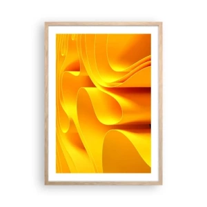 Poszter világos tölgy keretben - Mint a nap hullámai - 50x70 cm