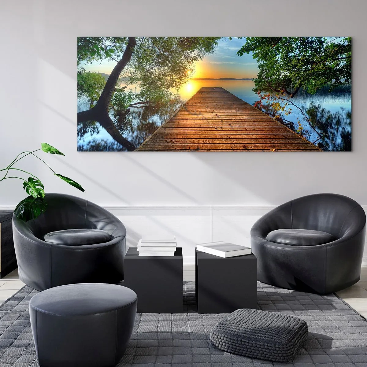 Üveg kép - Ne siess, ülj le - 140x50 cm