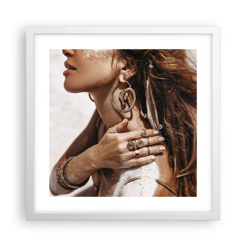 Poszter fekete keretben - Az érintetlen tengerpart királynője - 40x40 cm