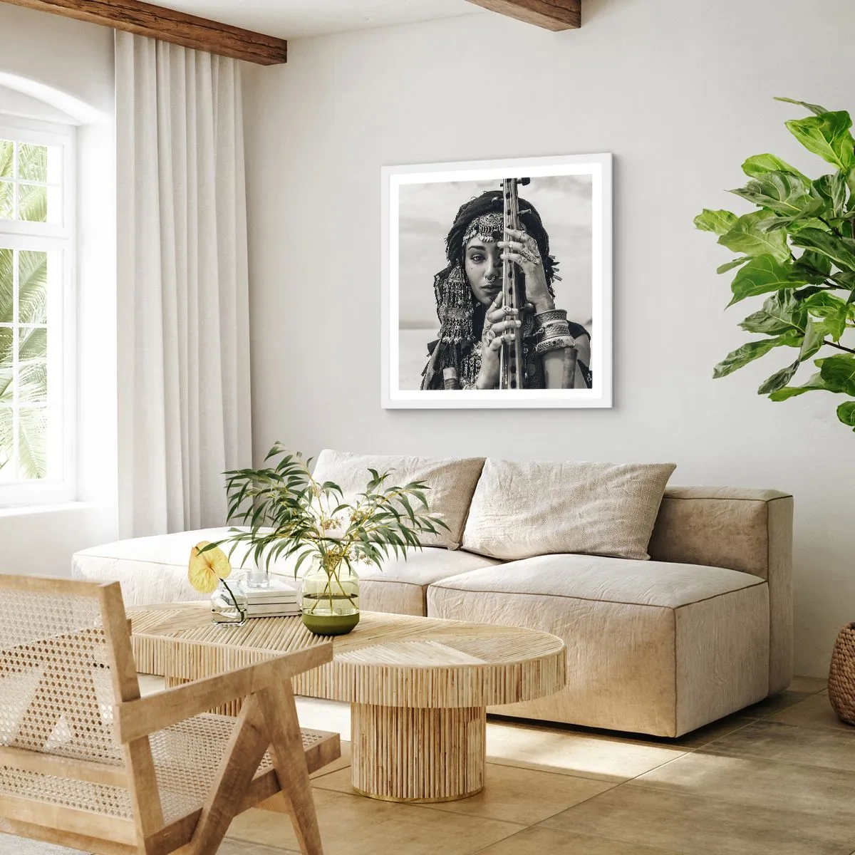 Poszter fekete keretben - Csak a keleti zene - 40x40 cm