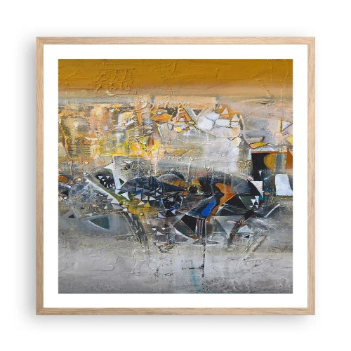 Poszter világos tölgy keretben - Minden rendben lesz - 60x60 cm