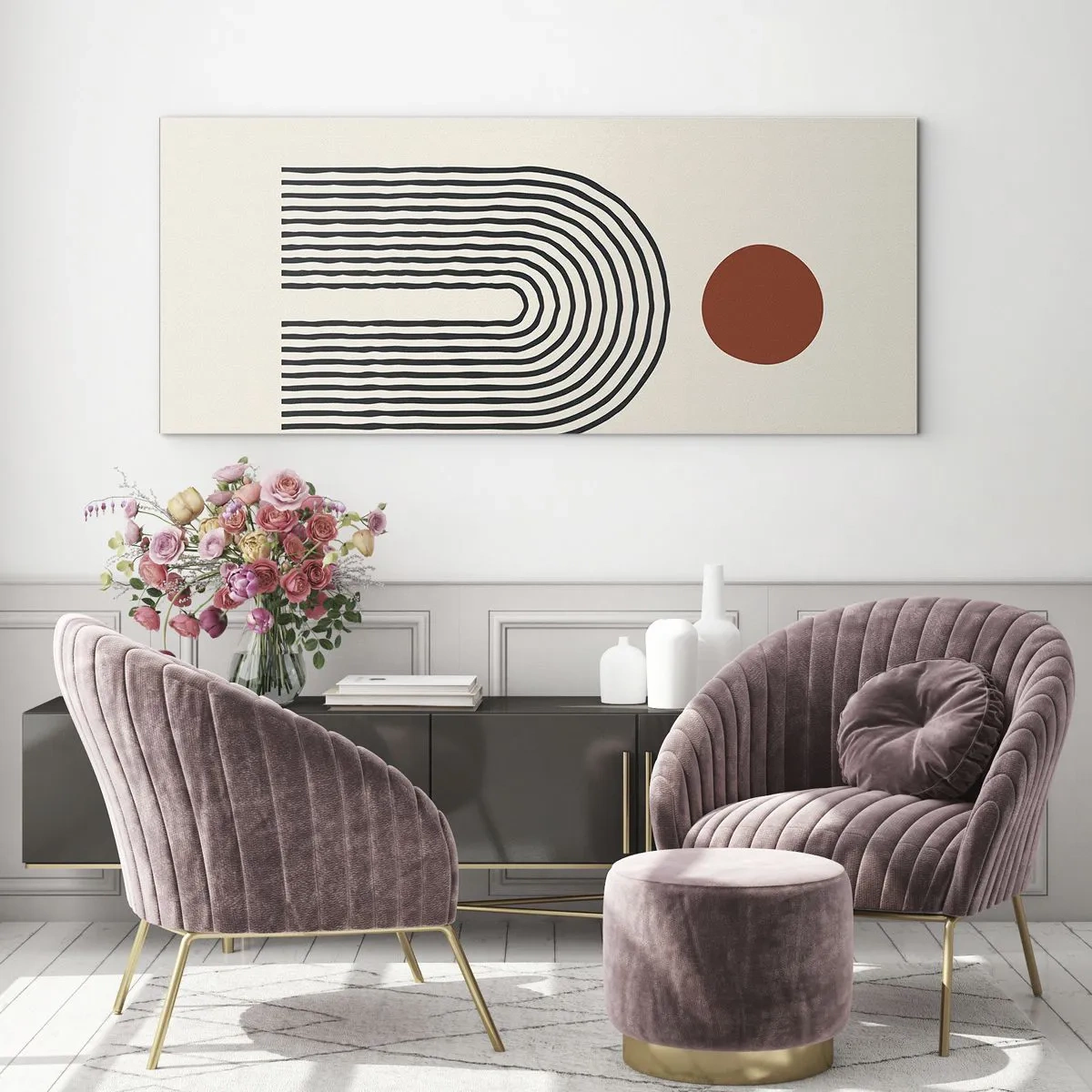 Üveg kép - Formák és színek vonzalma - 120x50 cm