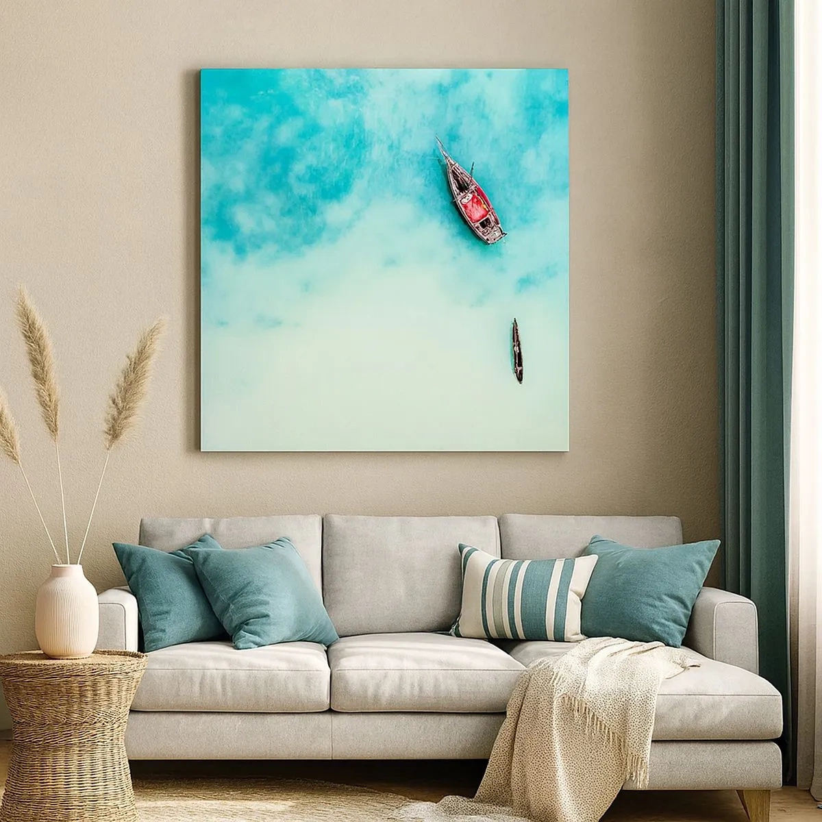 Vászonkép - A Zanzibár strandjain, amikor sok a víz... - 30x30 cm