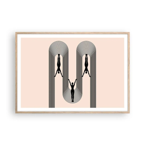 Poszter világos tölgy keretben - Fejjel lefelé - 100x70 cm