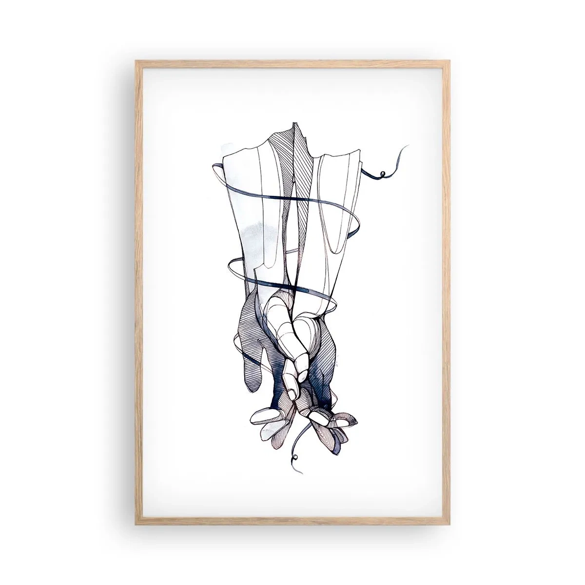 Poszter világos tölgy keretben - Érintés tanulmányozása - 61x91 cm